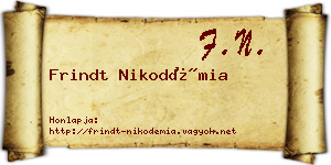 Frindt Nikodémia névjegykártya